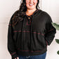 Lace Up Soft Swoodie In Magenta & Black