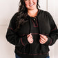 Lace Up Soft Swoodie In Magenta & Black