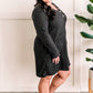 Soft Decorative Button Front Dress In Charcoal 11.22
