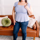 I Flit, I Float Baby Blue Smocked Flutter Sleeve Top