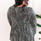 Tie Front Tiered Top In Black & White Animal Print 11.22