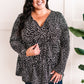 Tie Front Tiered Top In Black & White Animal Print 11.22