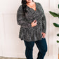 Tie Front Tiered Top In Black & White Animal Print 11.22