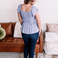 I Flit, I Float Baby Blue Smocked Flutter Sleeve Top