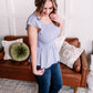 I Flit, I Float Baby Blue Smocked Flutter Sleeve Top