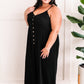 Button Down Jumpsuit In Natural Black