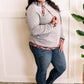 Grey Button Detail Shoulder Hoodie In Navy Florals 11.24