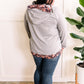 Grey Button Detail Shoulder Hoodie In Navy Florals 11.24