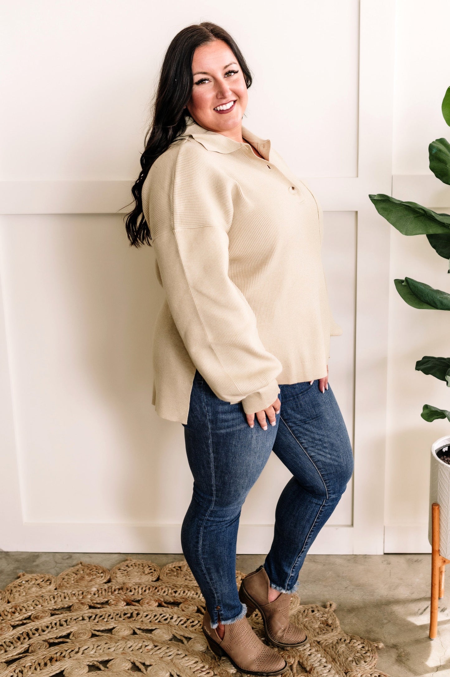 Oversized Cozy Lounge Sweater In Champagne 11.20