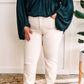 Straight Leg Destroyed Hem Judy Blue Jeans In Natural Beige 11.22