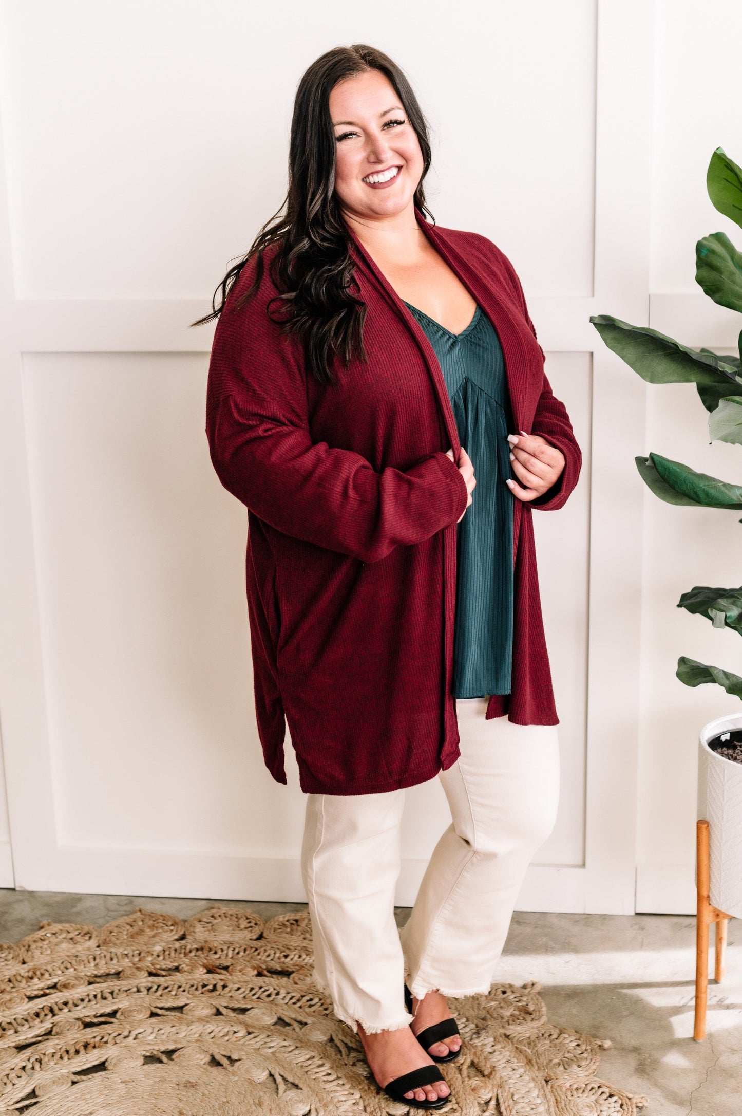 Elegant Shadowed Blouse With Tie Back Detail In Midnight Emerald 11.20