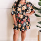 Empire Waist Dress With Tie Back Detail In Black & Warm Florals 11.21