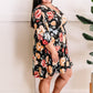 Empire Waist Dress With Tie Back Detail In Black & Warm Florals 11.21