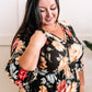 Empire Waist Dress With Tie Back Detail In Black & Warm Florals 11.21