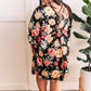 Empire Waist Dress With Tie Back Detail In Black & Warm Florals 11.21