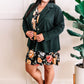 Empire Waist Dress With Tie Back Detail In Black & Warm Florals 11.21
