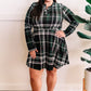 Front Dress With Attached Shorts In Tartan Plaid Green 11.22