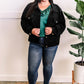 Satin Ruffled V Neck Blouse In Rich Emerald Green 11.21