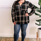 Ultra Soft Button Front Babydoll Top In Black Plaid 11.22