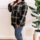 Ultra Soft Button Front Babydoll Top In Black Plaid 11.22