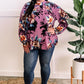 Mock Neck Long Sleeve Floral Top In French Violet 11.20