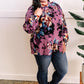 Mock Neck Long Sleeve Floral Top In French Violet 11.20