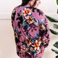 Mock Neck Long Sleeve Floral Top In French Violet 11.20