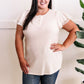 Button Front Top With Lace Sleeves In Crisp Morning