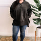 Cozy Oversized Button Front Hooded Pullover In Deep Grey 11.22