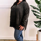 Cozy Oversized Button Front Hooded Pullover In Deep Grey 11.22