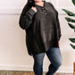 Cozy Oversized Button Front Hooded Pullover In Deep Grey 11.22