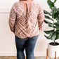 Tie Back Long Sleeve Top In Blush Plaid