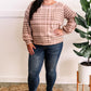 Tie Back Long Sleeve Top In Blush Plaid