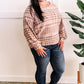 Tie Back Long Sleeve Top In Blush Plaid