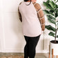 Beige Henley Top With Contrasting Plaid Sleeves