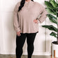 Soft Ribbed Knit Button Front Pullover In Latte