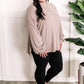 Soft Ribbed Knit Button Front Pullover In Latte