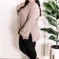 Soft Ribbed Knit Button Front Pullover In Latte