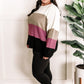 Ivory, Mocha, Berry, & Black Cozy Color Block Sweater