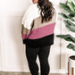 Ivory, Mocha, Berry, & Black Cozy Color Block Sweater