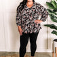 V Neck Blouse With Ruffle Detail In Abstract Florals