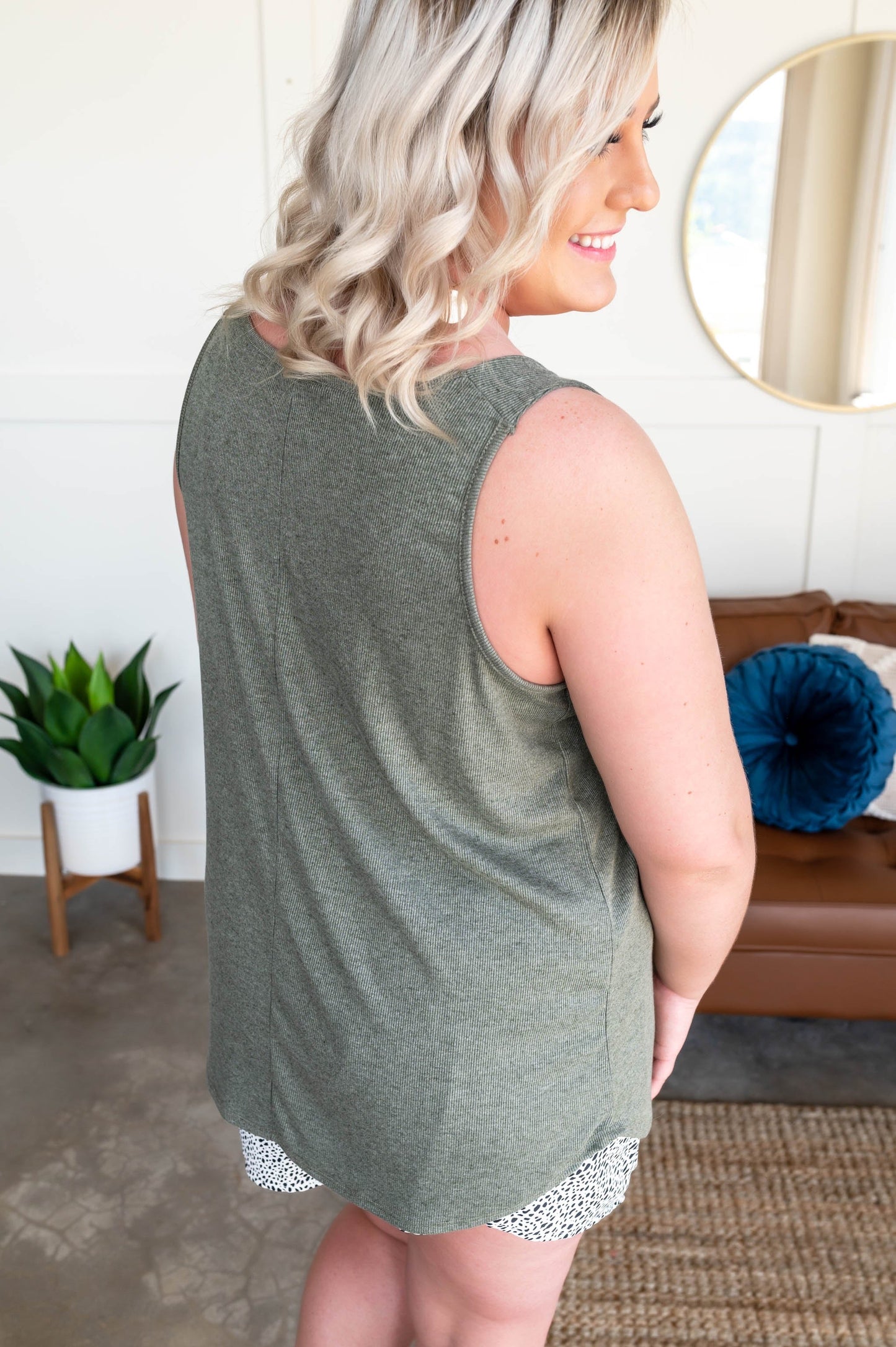 Playing The Field Green Sleeveless Top