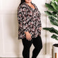 V Neck Blouse With Ruffle Detail In Abstract Florals