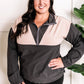 Quarter Zip Athletic Pullover In Grey & Taupe