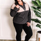 Quarter Zip Athletic Pullover In Grey & Taupe