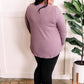 Button Front Long Sleeve Knit Henley In Dusty Lavender