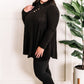 Crossover Cowl Neck Fit & Flare Tunic Sweater In Black 11.20