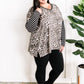 V Neck Dolman Sleeve Top In Leopard Stripes