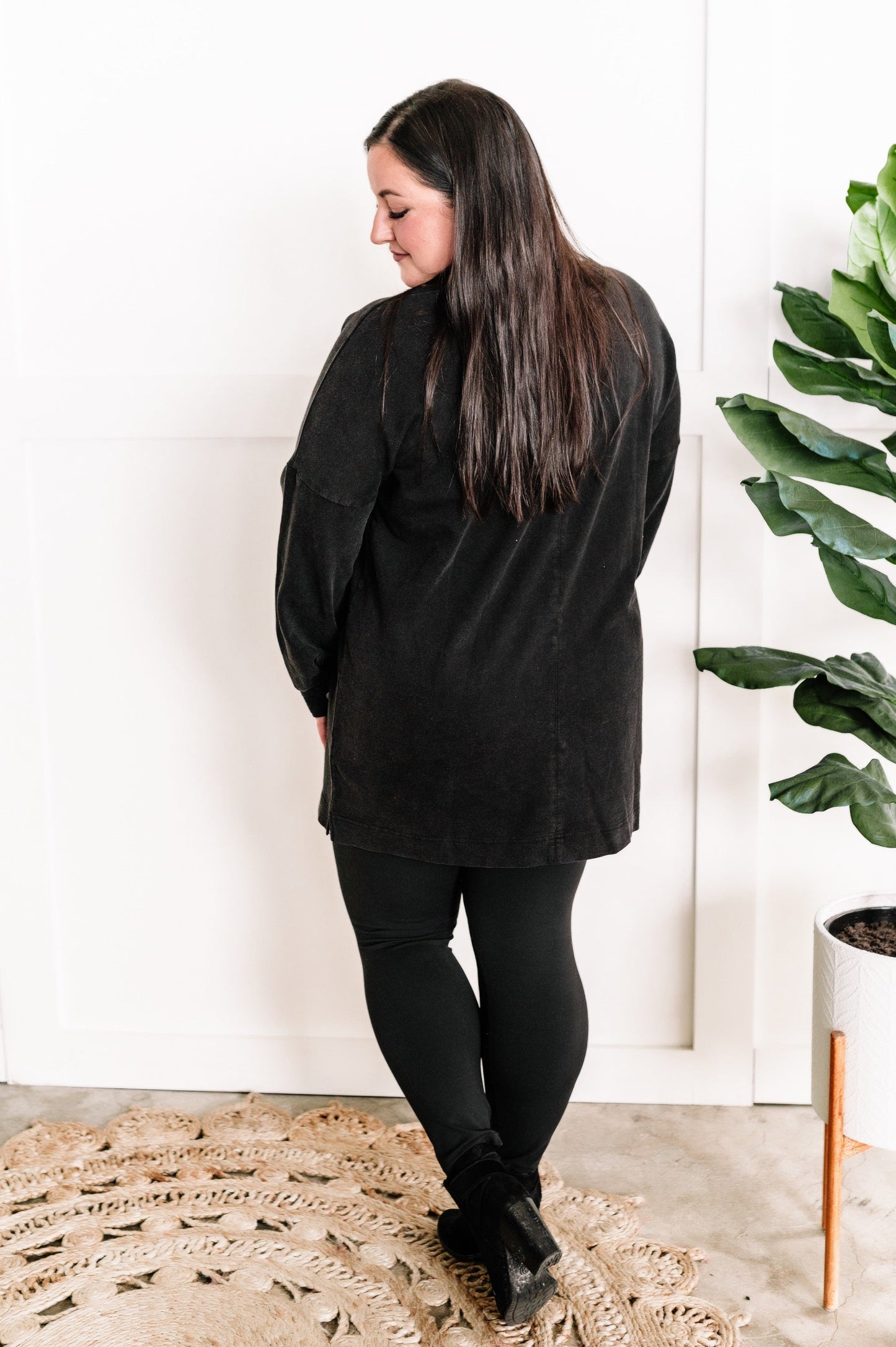 Sweatshirt Tunic In Costal Black 11.21