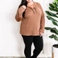 Button Front Knit Top With Elbow Patch Detail In Autumn Leaves 11.20